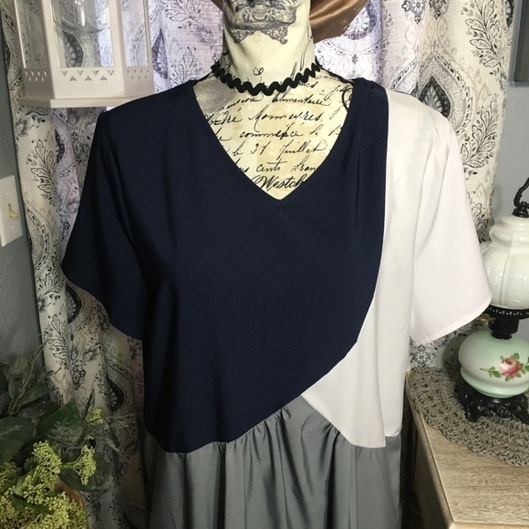 MISSLOOK color block short sleeve maxi dress - Picture 3 of 8